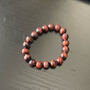 Red Tigers Eye Beaded Bracelet